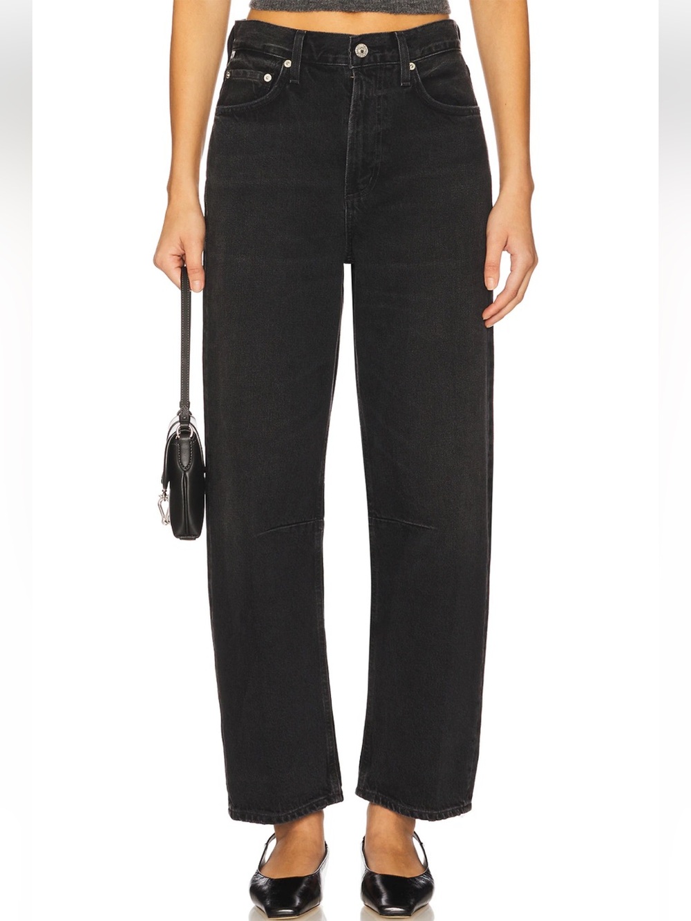 Citizens of Humanity Miro Barrel Jeans in Black Size 26